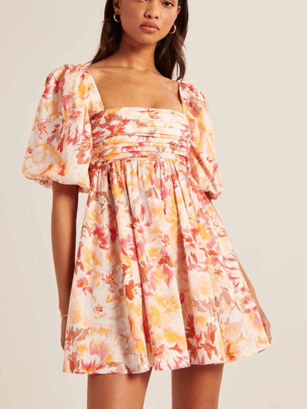 Abercrombie & Fitch Emerson poplin puff sleeve dress - XS